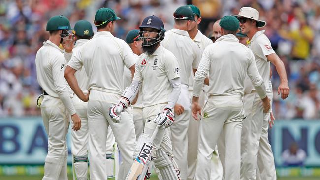 Moeen Ali has been brought undone by Nathan Lyon seven times this series.