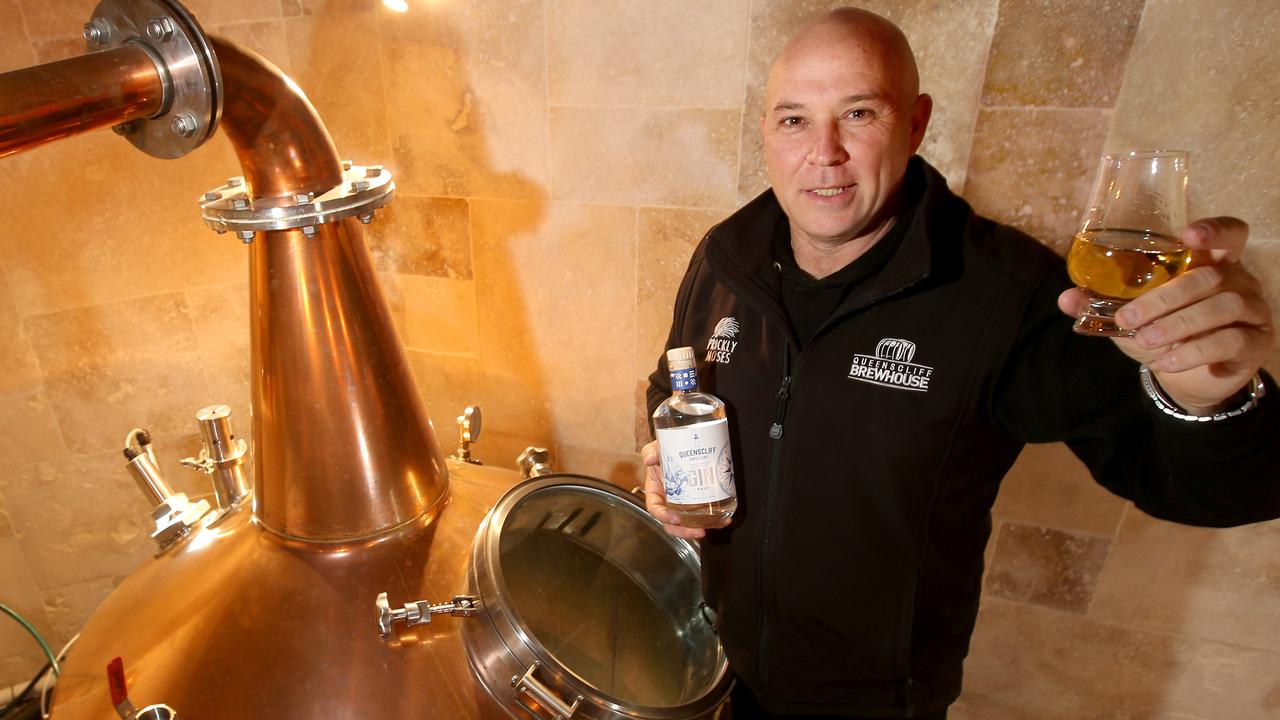 Andrew Noseda at Queenscliff Brewhouse in the downstairs distillery. Picture: Glenn Ferguson