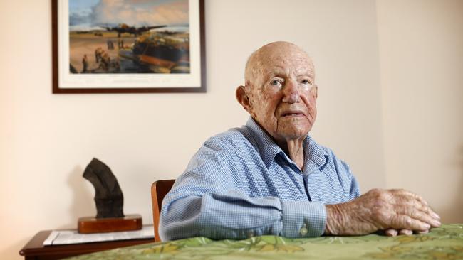 Lancaster bomber pilot and 101-year-old D Day veteran Bill Purdy at his home in Mosman. Picture: Richard Dobson