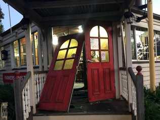 Damage done to The Farmers Arms Tavern in Cabarlah by thieves on Sunday morning.