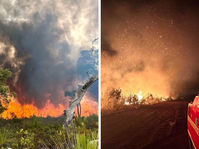 Bushfires in WA's Chittering region. Picture: DFES