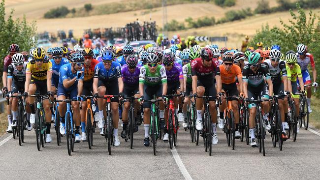 The peloton in the Vuelta a Burgos 2020 race in Burgos, Spain. Picture: Getty Images