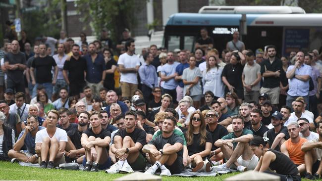 Hundreds of people gathered for the vigil for Jesse Baird and Luke Davies held at Green Park, Darlinghurst. Picture: NCA NewsWire / Monique Harmer