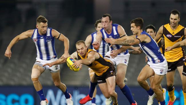 The standard of Hawthorn and North Melbourne’s clash was criticised by Alastair Clarkson.