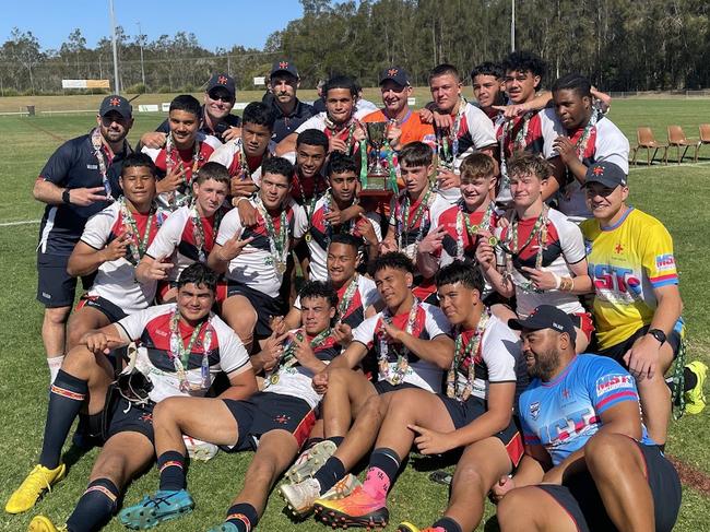 The victorious NSW Combined Independent Schools side at the ASSRL Nationals in Port Macquarie.