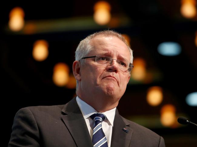 04/04/2018: Federal Treasurer Scott Morrison spoke at the AFR Banking summit in Sydney on Wednesday. Hollie Adams/The Australian