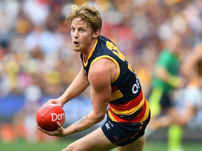 Rory Sloane of the Crows during the Round 1 AFL match between the Adelaide Crows v Hawthorn Hawks at the Adelaide Oval in Adelaide, Saturday, March 23, 2019. (AAP Image/David Mariuz) NO ARCHIVING, EDITORIAL USE ONLY