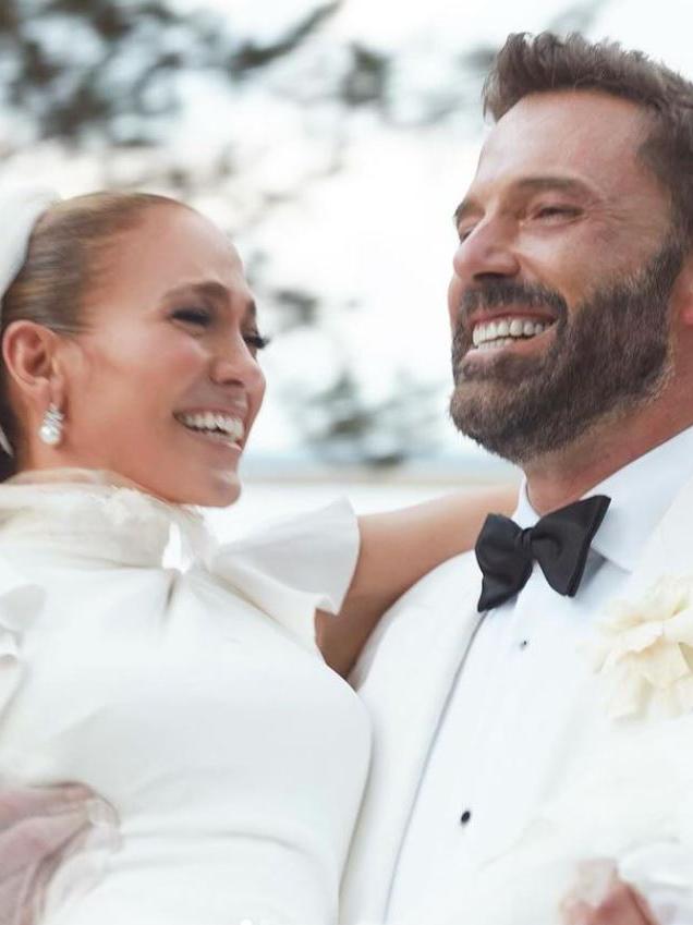 Lopez and Affleck on their wedding day. Picture: Instagram/Jlo