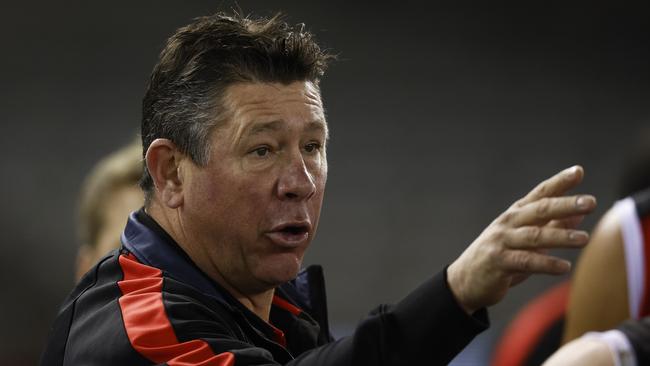 St Kilda coach Brett Ratten was happy to bank the four points but says his side has plenty to work on. Picture: Daniel Pockett/AFL Photos/via Getty Images