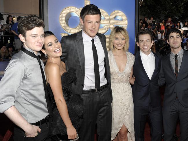 Dianna Agron with her former Glee castmates in 2011. Picture: AP/Dan Steinberg