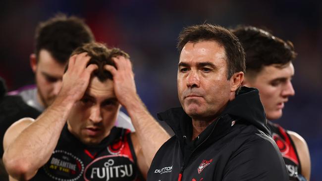 Brad Scott and the Bombers were belted by the Dogs. (Photo by Morgan Hancock/Getty Images)