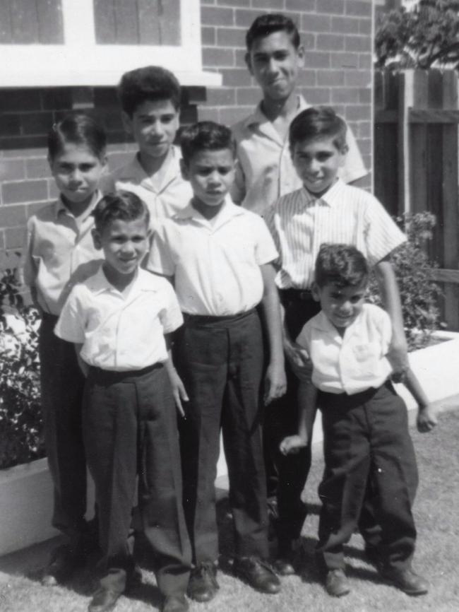 With his brothers (front middle) in 1963.