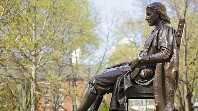 Founder Jon Harvard memorialised on the Harvard University campus.