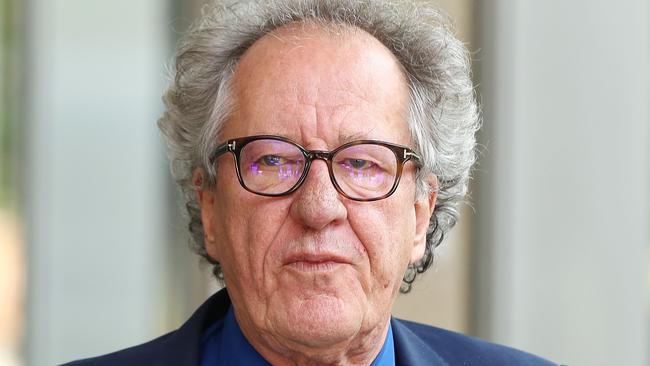 SYDNEY, AUSTRALIA - NOVEMBER 09:  Geoffrey Rush leaves the Federal Court on November 9, 2018 in Sydney, Australia. The three-week trial concluded today, with Justice Michael Wigney to deliver his verdict early next year. Geoffrey Rush is suing The Daily Telegraph for defamation over a series of articles that were published in late November and early December 2017 that alleged he behaved inappropriate during a 2015 stage production of King Lear.  (Photo by Mark Metcalfe/Getty Images)