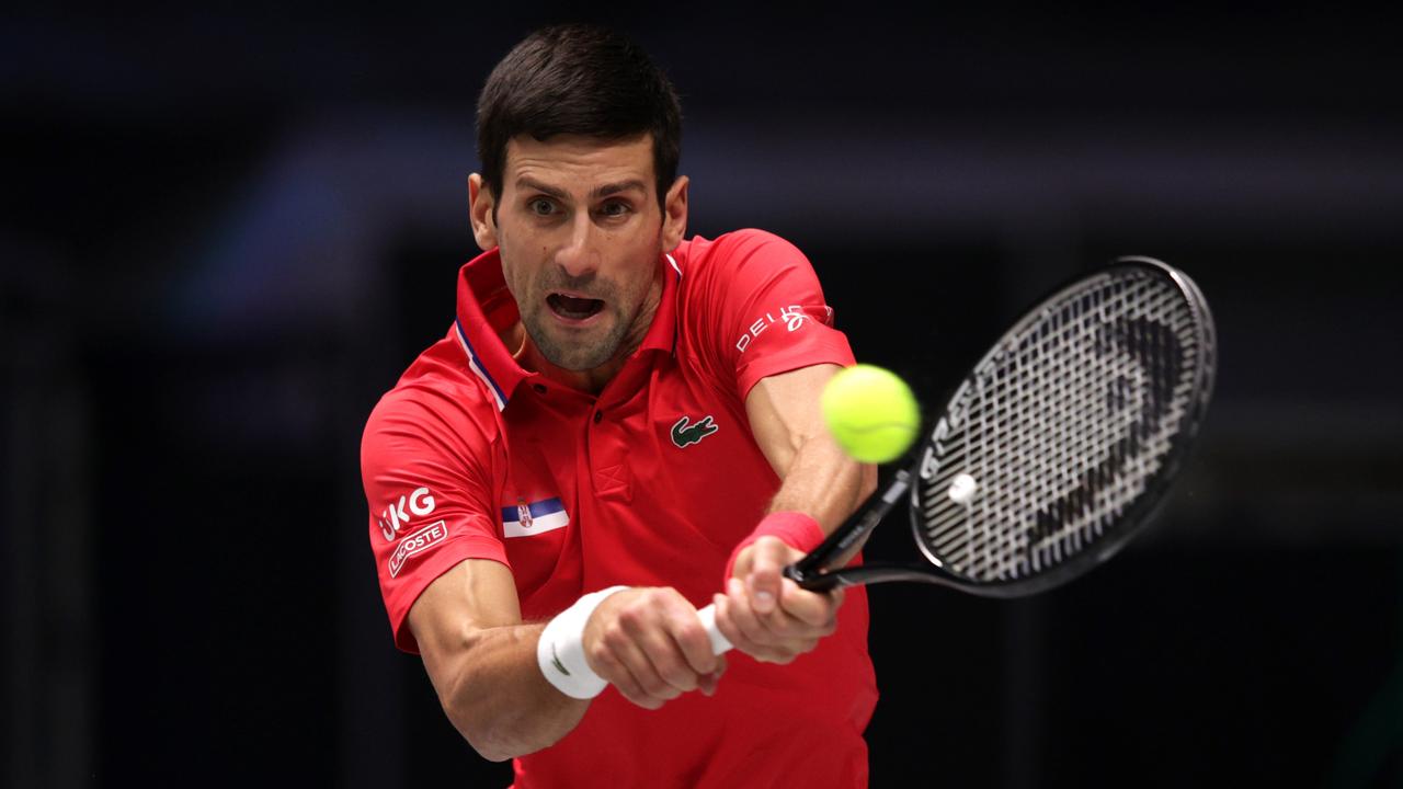 Novak Djokovic selama Piala Davis pada bulan November, 2021. Gambar: Adam Pretty
