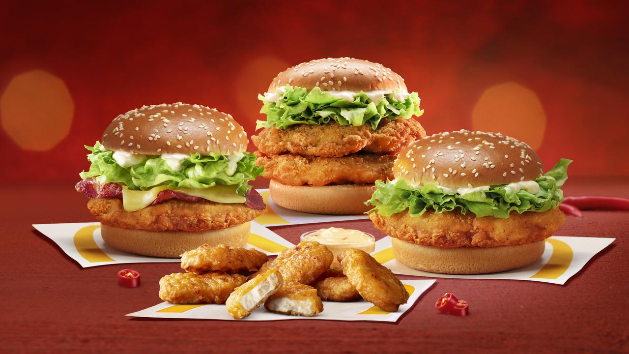 From today, Macca’s customers will be able to get their tastebuds tingling with the return of delicious burgers – the Double McSpicy and Cheese and Bacon McSpicy. Picture: Supplied