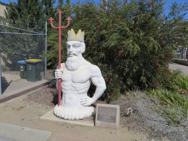 King Neptune at his current home at Viva Bitumen, Birkenhead. Source: Mal Capo