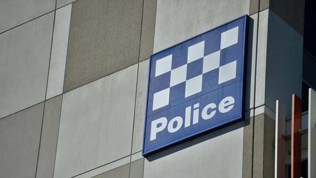 'Police' signage is seen at the Police Headquarters on Angas Street in Adelaide, Monday, April 2, 2018. (AAP Image/Morgan Sette) NO ARCHIVING