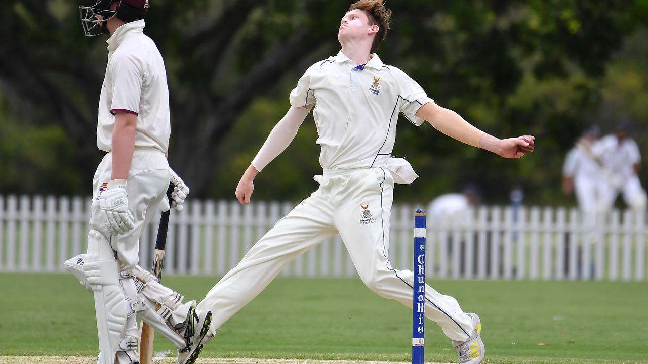 Churchie bowler Henry Zietsch First XI made our Team of the Week. Picture, John Gass.