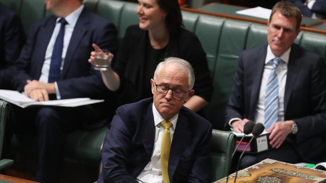 Malcolm Turnbull in Question Time today. Picture: Kym Smith