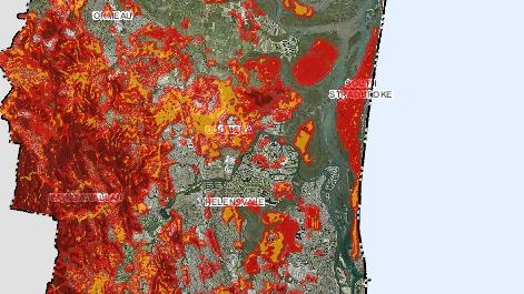 Map of Gold Coast fire zones