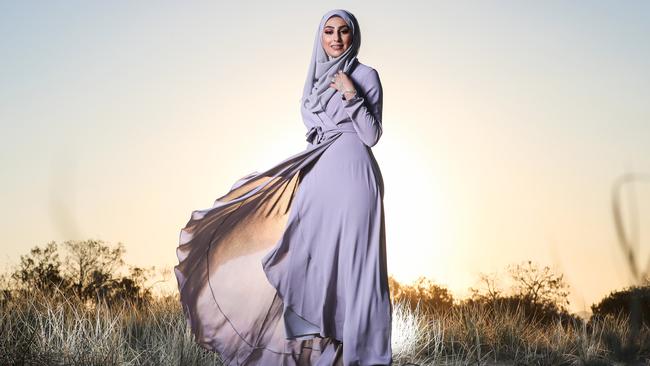 Muslim model Janet Zeba Nassiry on the Gold Coast. Photo Nigel Hallett