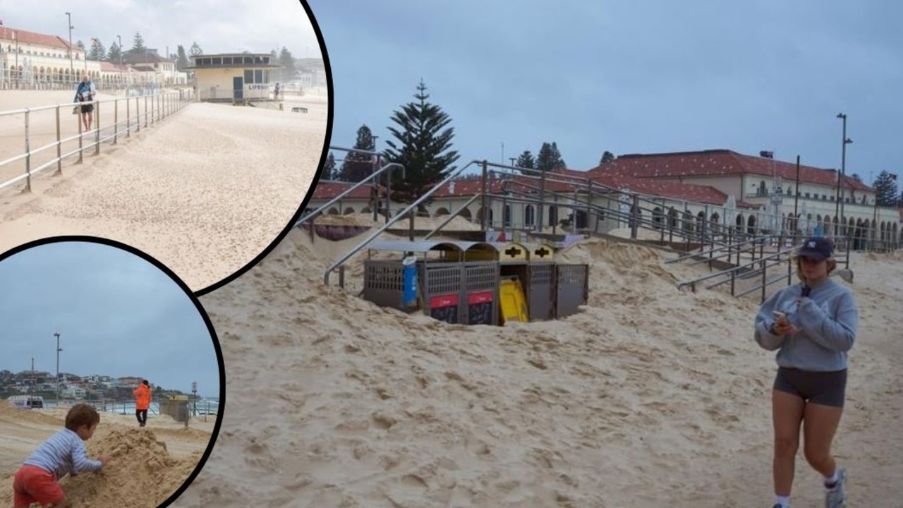 Bondi Breached: Wild winds engulf iconic beachfront in sand