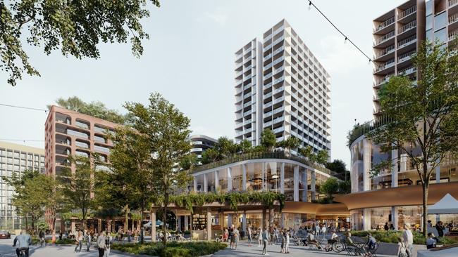 The development will include a range of community spaces including open plazas, ground floor retail and parks. Picture: BVN Architecture