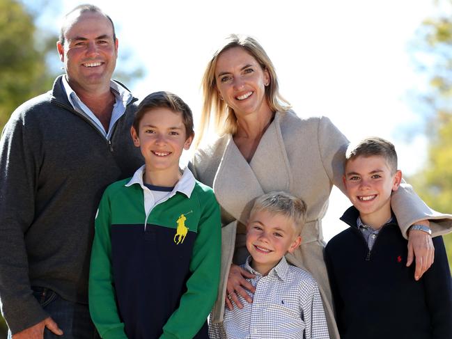 Warialda farming family Sam Barwick, his wife Amanda and their sons Harry, 12, Hugo, 6, and Max, 10, travelled five hours to attend The Daily Telegraph Bush Summit. Picture: Jonathan Ng