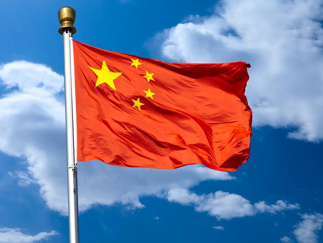 Chinese flag in beijing tiananmen square