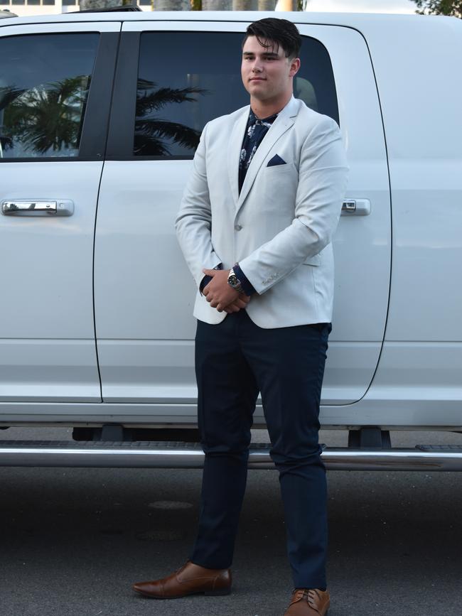 Aiden Nicholas at the Sarina State High School formal at the MECC, Mackay, on Thursday November 19. Picture: Zizi Averill