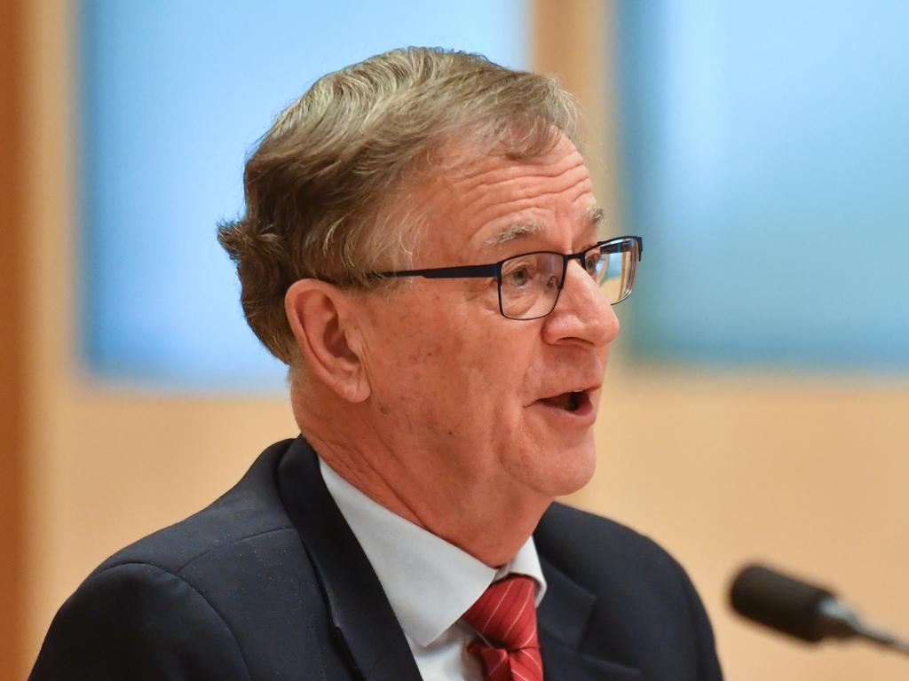 Infectious Diseases physician and microbiologist Dr Peter Collignon at the Senate Inquiry into Covid-19 at Parliament House in Canberra, Thursday, June 25, 2020. (AAP Image/Mick Tsikas).