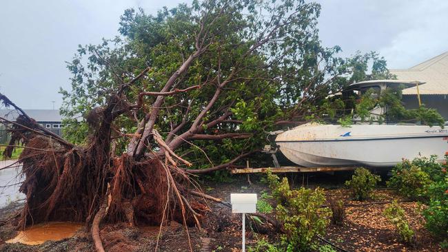 Destructive gusts and heavy rainfall sparked emergency warnings and port closures. Picture: Facebook/Bianca Katai/AFP