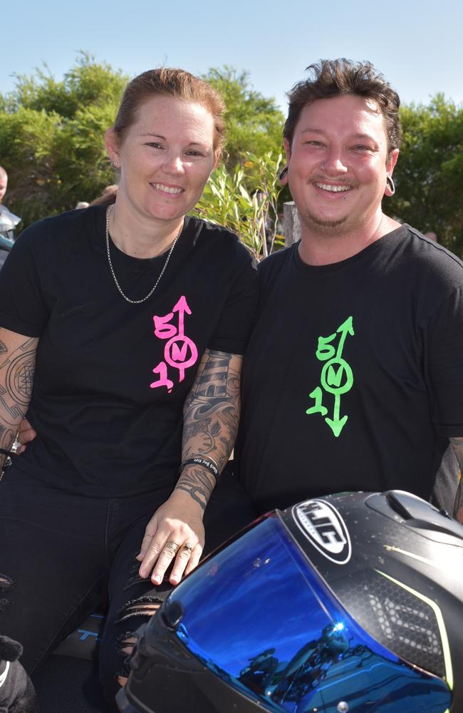 Walkerston's Alice Quod and Vaughan Samson at the Mackay Black Dog Ride 2022, Sunday, March 20, 2022. Picture: Tara Miko