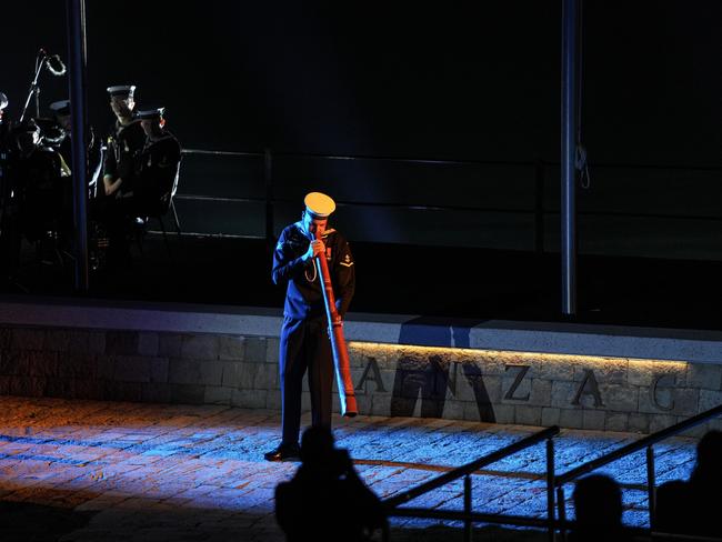 The didgeridoo was played at the Anzac Dawn Service at Anzac Cove. Picture: Getty Images