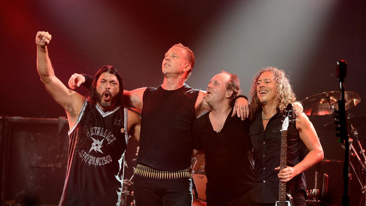 Metallica’s Robert Trujillo, James Hetfield, Lars Ulrich and Kirk Hammett. Picture: Frazer Harrison/Getty Images 