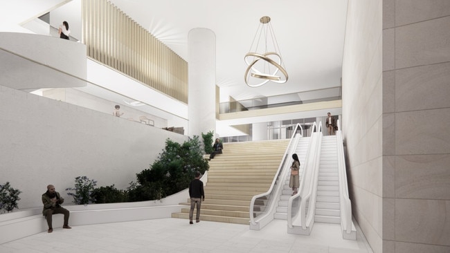 The ground and lower ground level lobby will be accessible to the public. Picture: Architectus