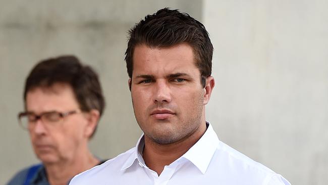 Gable Tostee leaves the Supreme Court in Brisbane. AAP Image/Dan Peled.