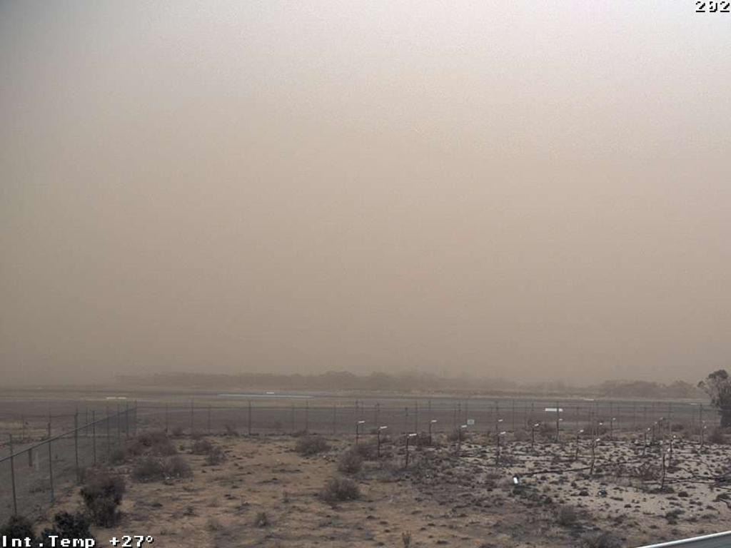 A massive dust storm has blanketed Greater Sydney, pushing air pollution levels to “extremely poor” and prompting urgent health warnings for residents to stay indoors. Picture: NSW RFS