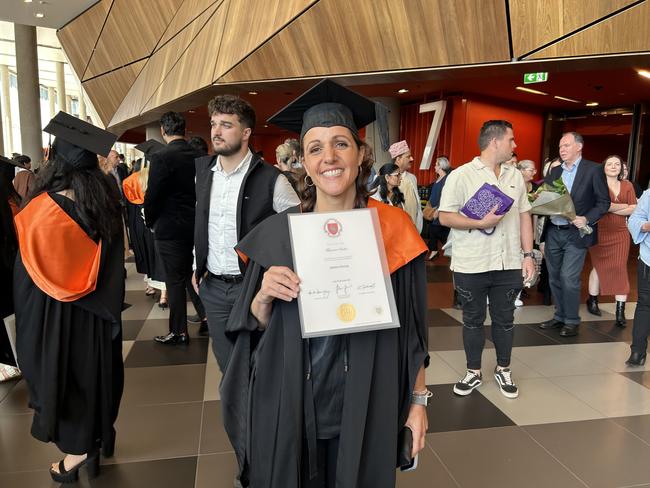 Mena Scalise graduates from Australian Catholic University with a Bachelor of Nursing on April 16, 2024. Picture: Brittany Busch