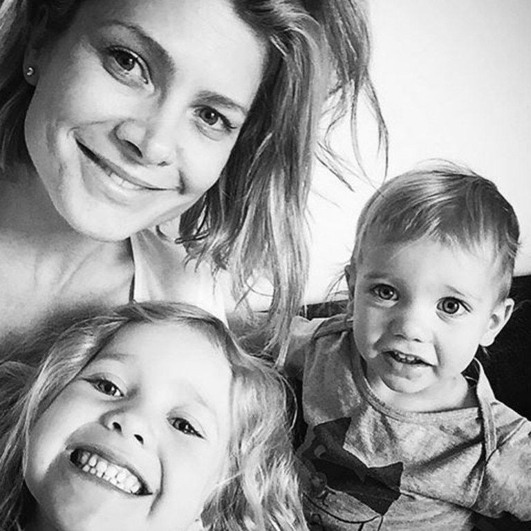 MOTHER'S DAY SPECIAL... Television personality Natalie Bassingthwaighte with children Harper Rain Sinclair McGlinchey and Hendrix John Hickson McGlinchey. Picture: Instagram