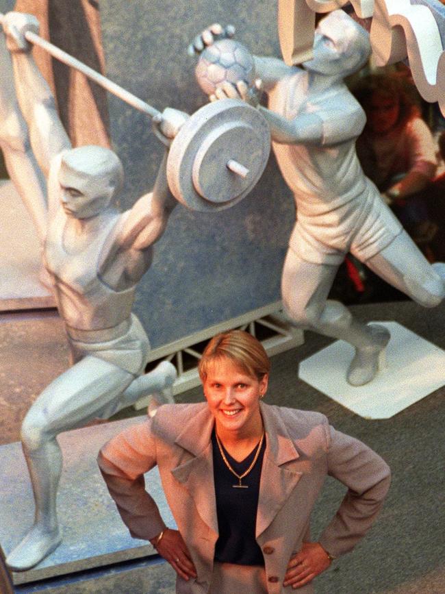 The champion swimmer on June 2, 1997 after unveiling the Olympic Journey Exhibition at Parramatta Westfield. Picture: Milan Scepanovic