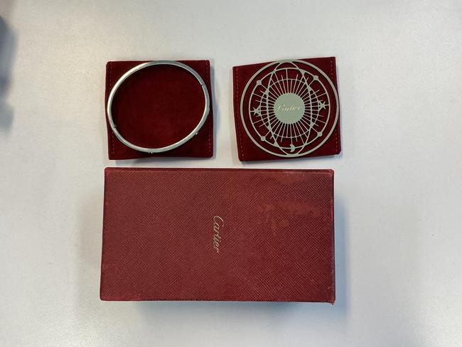 The Cartier bracelet in its original packaging. Picture: QPS