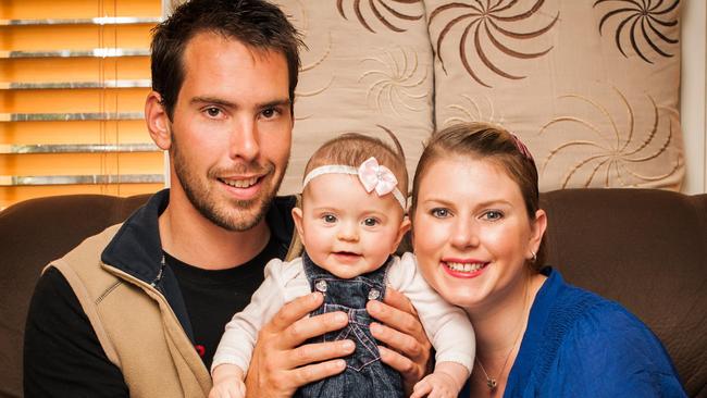 Andrea Lehane with husband James and their daughter. Picture: Facebook