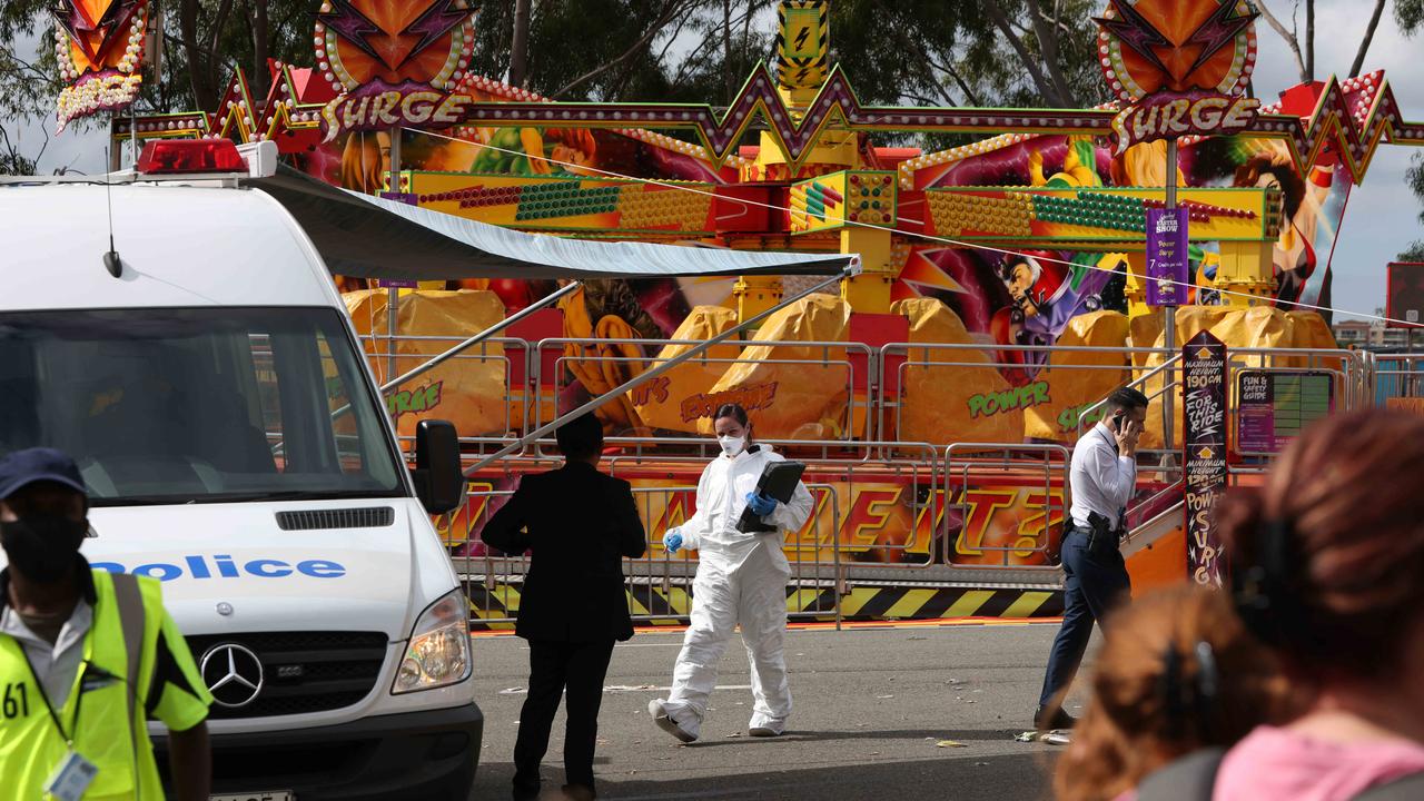 Crime scene investigators examined the scene of the stabbing on Tuesday. Picture: NCA NewsWire / Damian Shaw