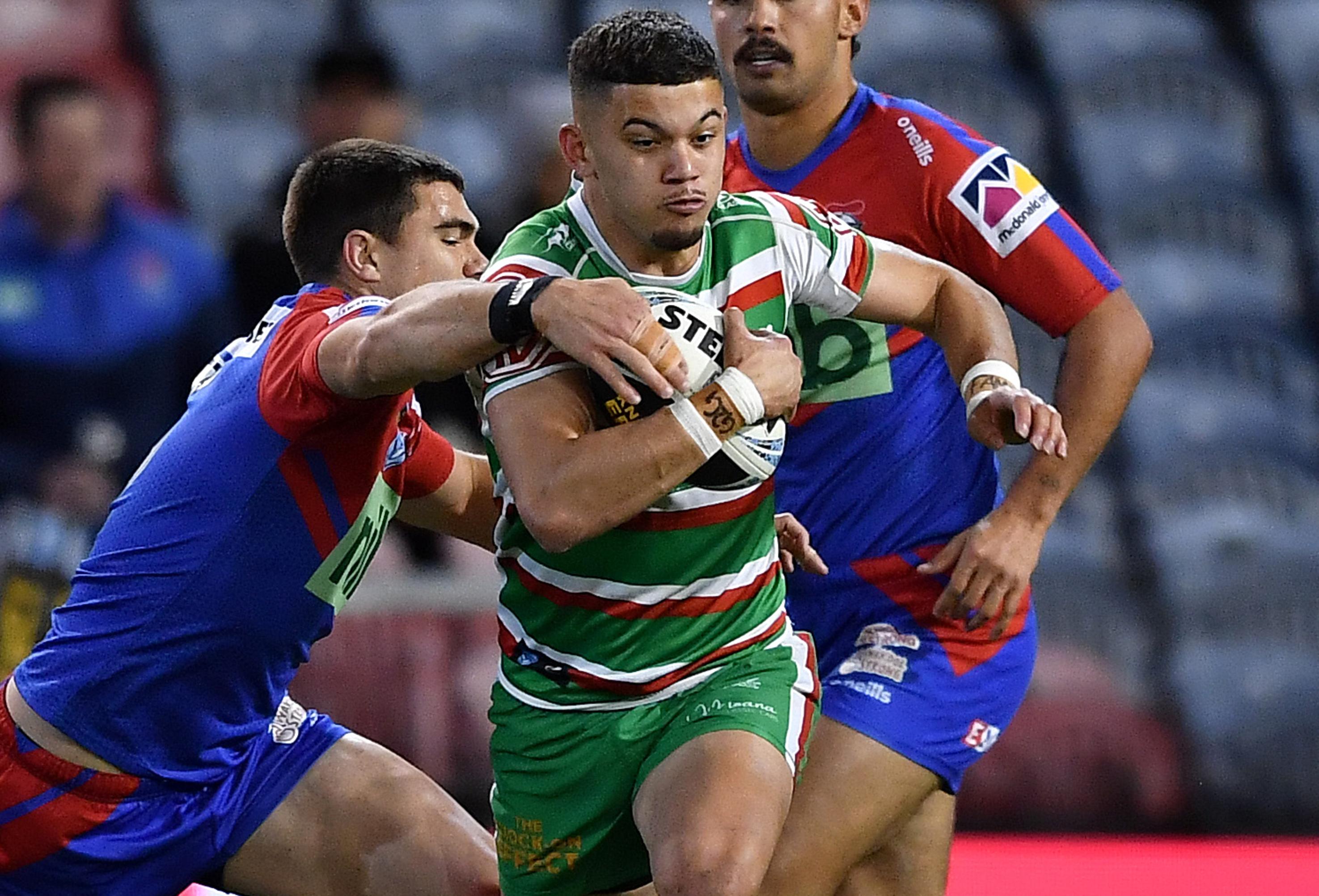 Leon Te Hau was rushed to hospital. Picture: NRL Photos