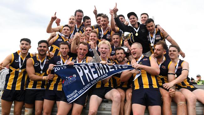 Rupertswood celebrates its RDFL premiership.