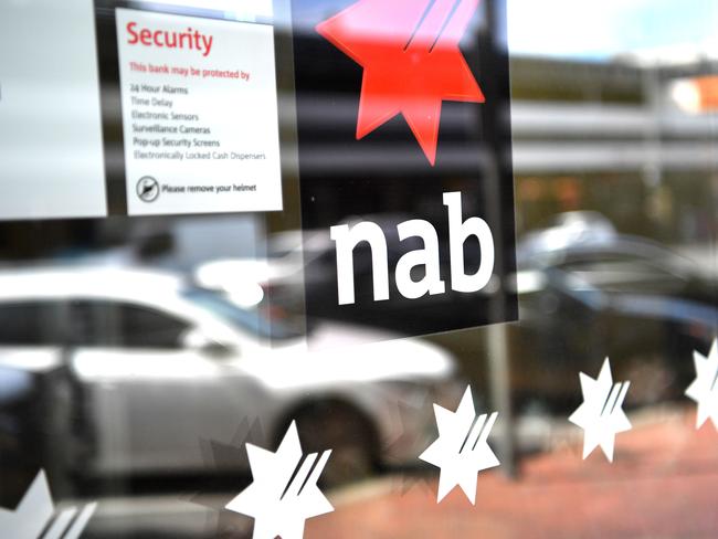 National Australia Bank signage is seen at a branch in Adelaide, Friday, September 14, 2018. (AAP Image/David Mariuz) NO ARCHIVING