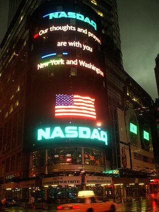 The Nasdaq building in Times Square on September 14, 2001.