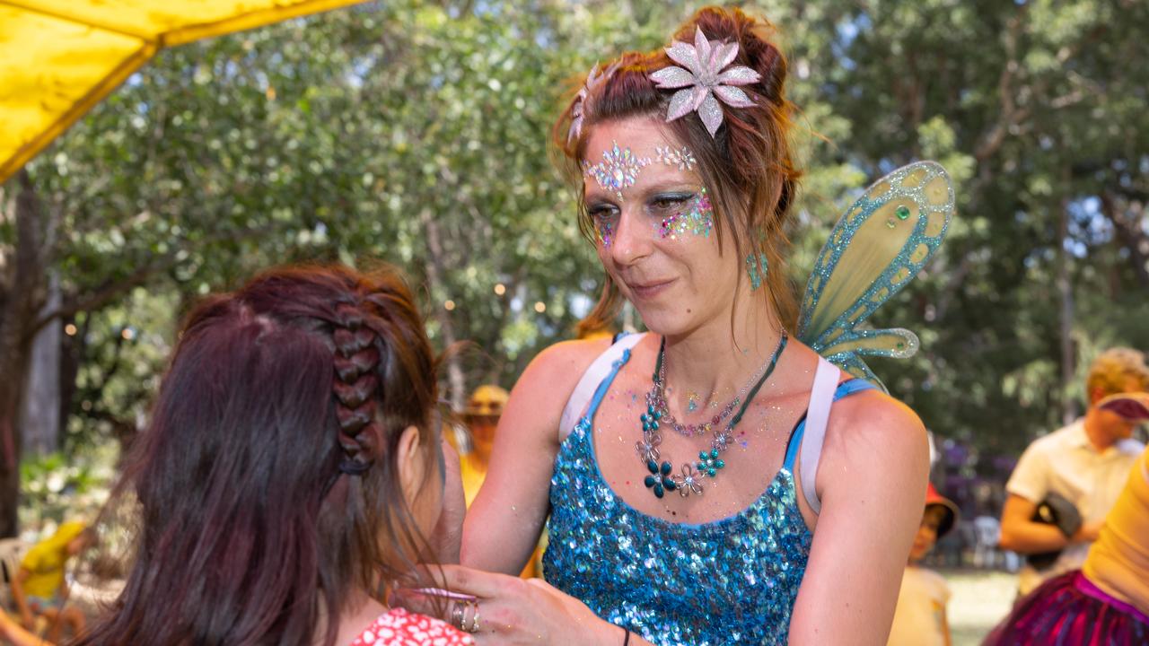 Face painting queues were rather long, but worth the wait. Picture: Pema Tamang Pakhrin